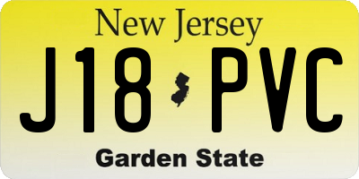 NJ license plate J18PVC