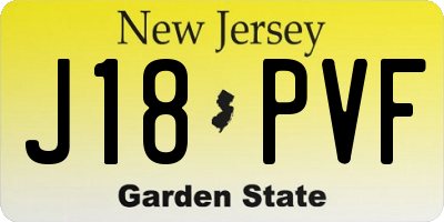 NJ license plate J18PVF