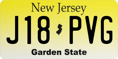 NJ license plate J18PVG