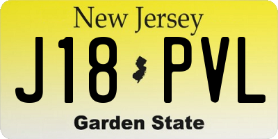 NJ license plate J18PVL