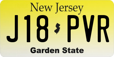 NJ license plate J18PVR