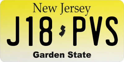 NJ license plate J18PVS