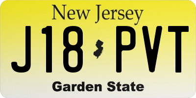 NJ license plate J18PVT