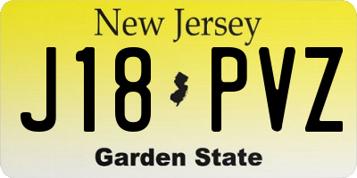 NJ license plate J18PVZ