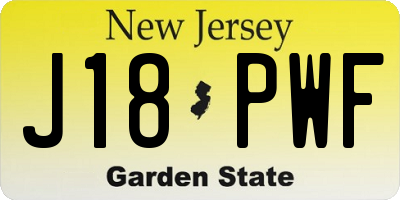 NJ license plate J18PWF