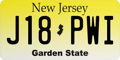 NJ license plate J18PWI