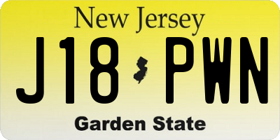 NJ license plate J18PWN