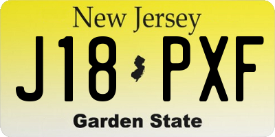 NJ license plate J18PXF