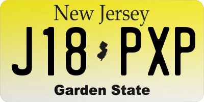 NJ license plate J18PXP