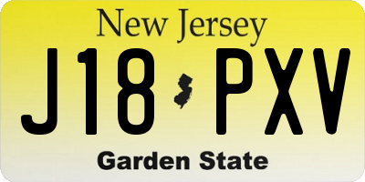 NJ license plate J18PXV