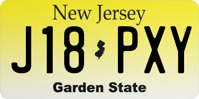 NJ license plate J18PXY