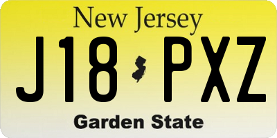 NJ license plate J18PXZ