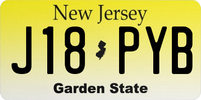 NJ license plate J18PYB