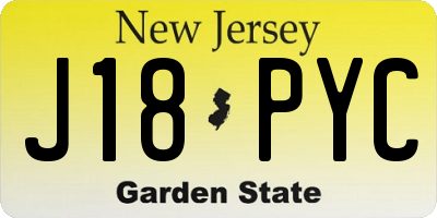 NJ license plate J18PYC