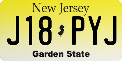 NJ license plate J18PYJ