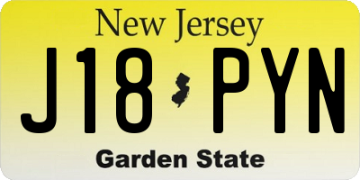 NJ license plate J18PYN