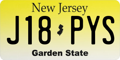 NJ license plate J18PYS