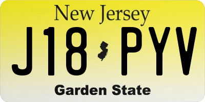 NJ license plate J18PYV