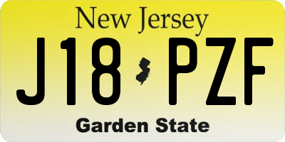 NJ license plate J18PZF