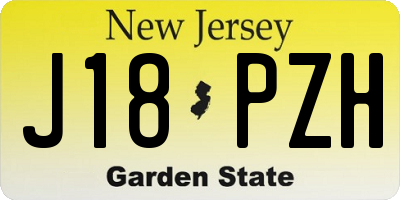 NJ license plate J18PZH