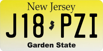 NJ license plate J18PZI