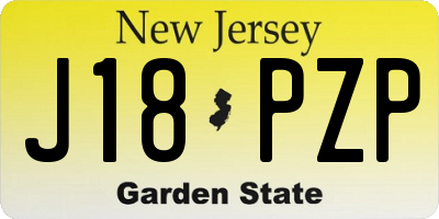 NJ license plate J18PZP