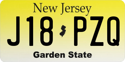 NJ license plate J18PZQ