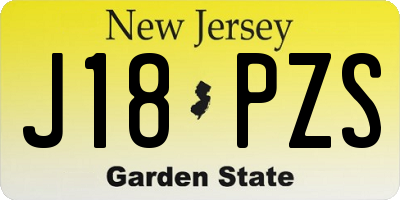 NJ license plate J18PZS