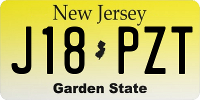 NJ license plate J18PZT
