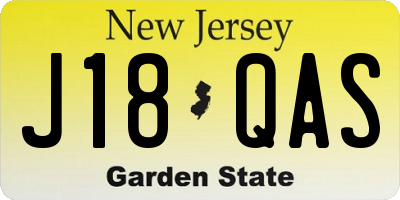 NJ license plate J18QAS