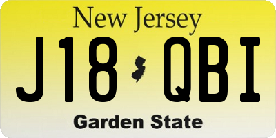 NJ license plate J18QBI