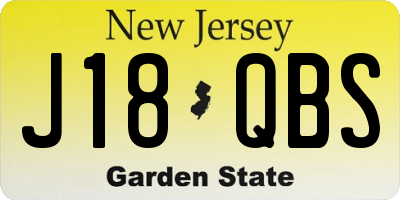 NJ license plate J18QBS