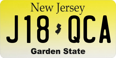 NJ license plate J18QCA