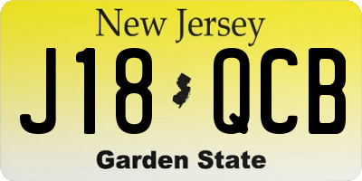 NJ license plate J18QCB