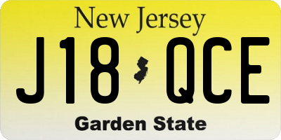 NJ license plate J18QCE