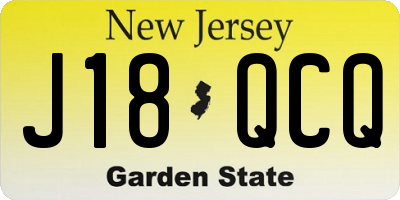 NJ license plate J18QCQ