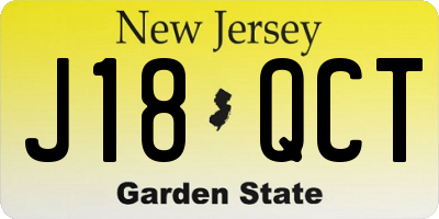 NJ license plate J18QCT