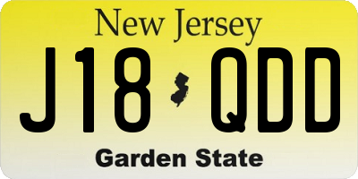 NJ license plate J18QDD