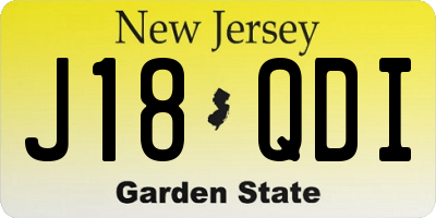 NJ license plate J18QDI