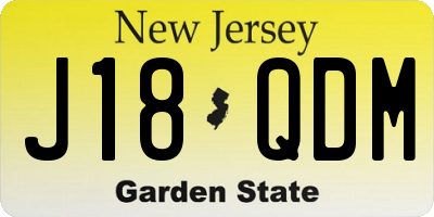 NJ license plate J18QDM