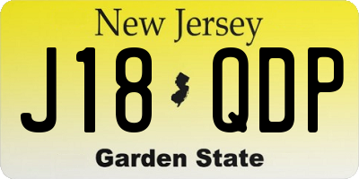 NJ license plate J18QDP