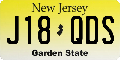 NJ license plate J18QDS