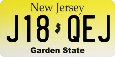 NJ license plate J18QEJ