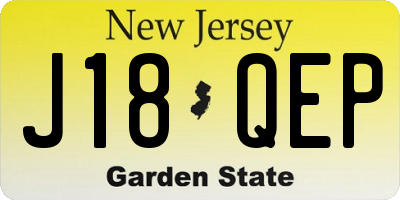 NJ license plate J18QEP
