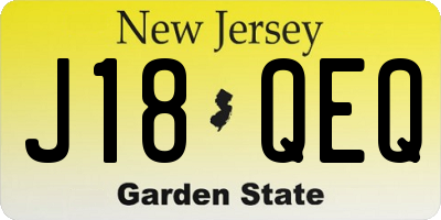 NJ license plate J18QEQ