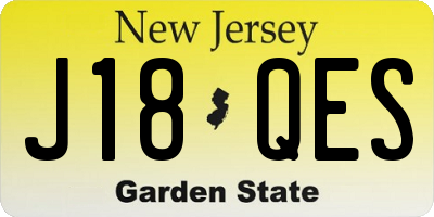 NJ license plate J18QES