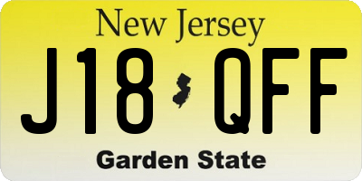 NJ license plate J18QFF