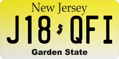 NJ license plate J18QFI