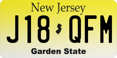 NJ license plate J18QFM