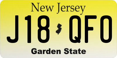 NJ license plate J18QFO